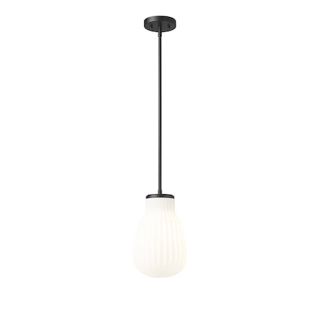 Z-Lite Newbury 1 Light Pendant, 8in. W x 13.25in. H, Matte Black 7511P8-MB